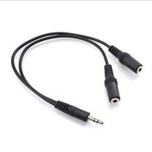 100 Stück/Lot 3,5 mm ein Stecker auf zwei Buchsen Audio-Konvertierungskabel