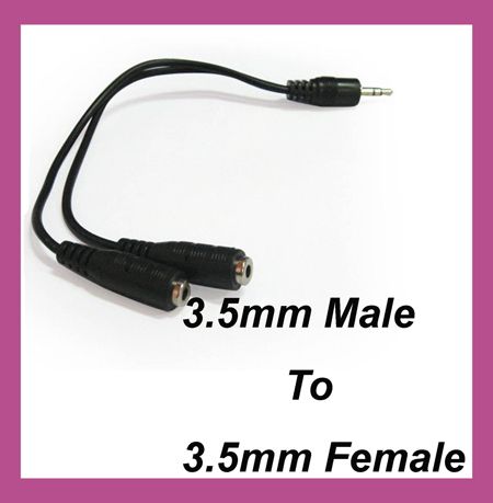 3.5mm one Male to two Female Audio conversion cable