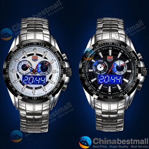 TVG Sports City Hunter LED Pointer Quartz Armbandsur Men Fashion 30am Vattentät Dual Time Man Militär Klockor med Lysande