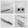 100pcs/lot Jack 3.5 mm to Dual 3.5mm Cable male to Female Audio cables Splitter adapter cabo kabel Plug Stereo speaker earphone headphone