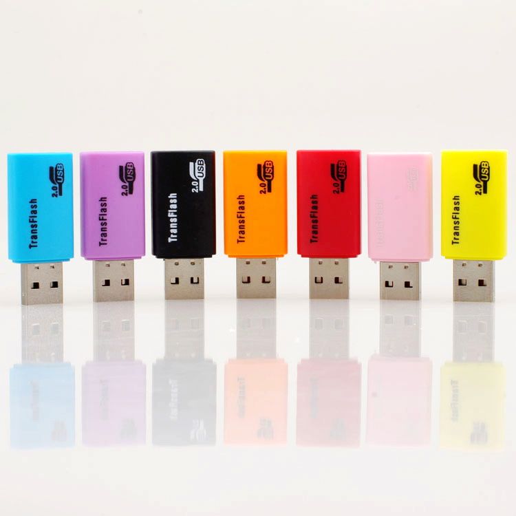100st / mycket hög kvalitet, liten hund USB 2.0-minne TF-kortläsare, Micro SD-kortläsare DHL FedEx Gratis frakt