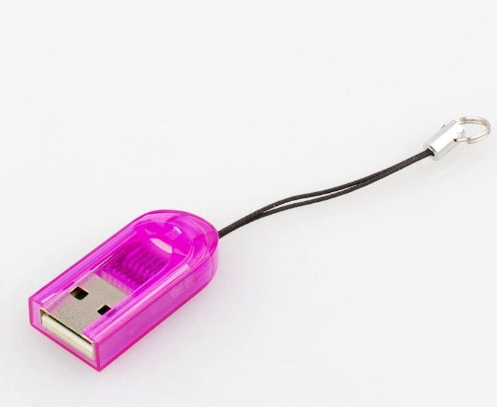 Wholesale 300ピースTinyキーリングUSBマイクロSD SDHC TFカードリーダー2GB 4GB 8GB 16GB USB 2.0トランスフラッシュメモロイカードリーダー