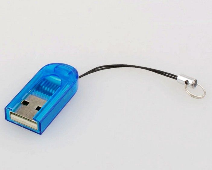 Wholesale Tiny Keyring USB Micro SD SDHC TF Card Reader 2GB 4GB 8GB 16GB USB 2.0 Transflash Memroy Card Reader