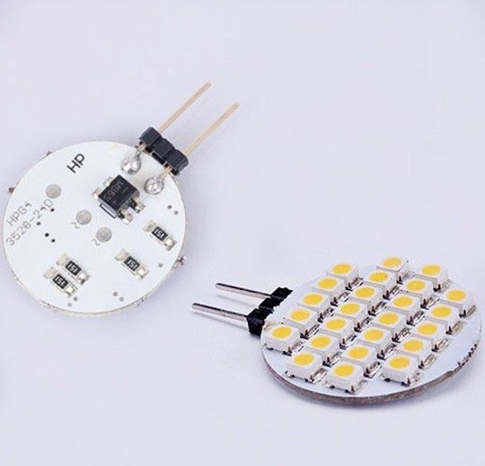 DC 12V 순수한 백색 온난 한 백색 G4 24 LED 3528 SMD 반점 실내 차 트럭 RV LandscapE 빛