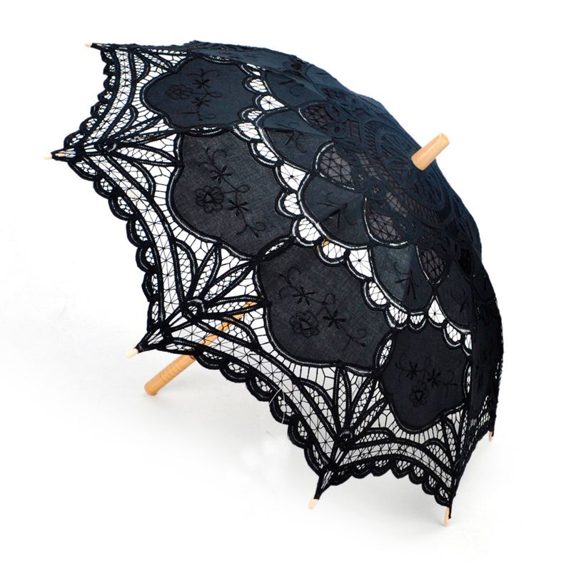 extremadamente al límite densidad Regalos Fotografía Gótico Negro del cordón de Battenburg Paraguas Parasol Partido nupcial de la boda Atrezzo extremadamente al límite densidad Regalos Fotografía Gótico Negro del cordón de Battenburg Paraguas Parasol Partido nupcial de la boda Atrezzo