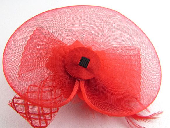 Party top hat Women Bridal wedding gauze yarn lace feather flower pearl beaded hat cap+black headband hair bands photography props favor