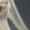 Ivoor extra lange bruids sluiers Amerikaanse tule 3 m kathedraal lengte bruiloft sluier met kant zachte op maat gemaakte lengte eenlagige bruidsjurk sluiers