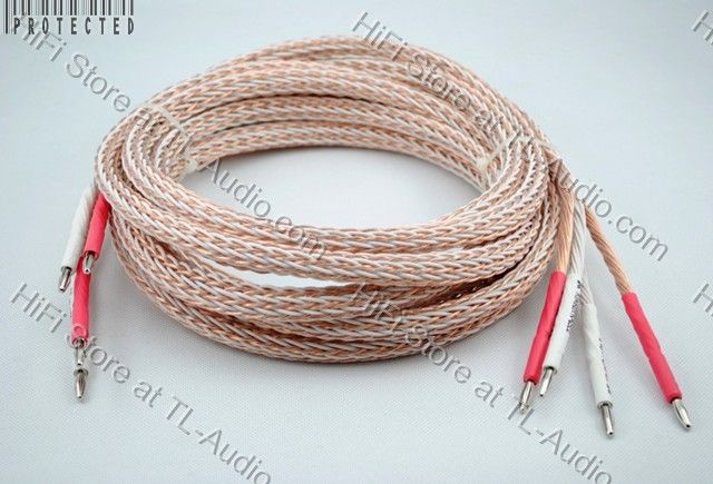 1pair KM 12TC 8N OCC Main Speaker cable Rhodium-plated Y plug 3M 