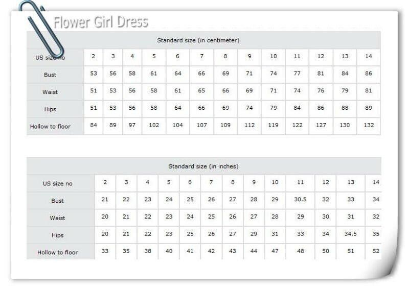 Girls Kids Clothing Size Chart