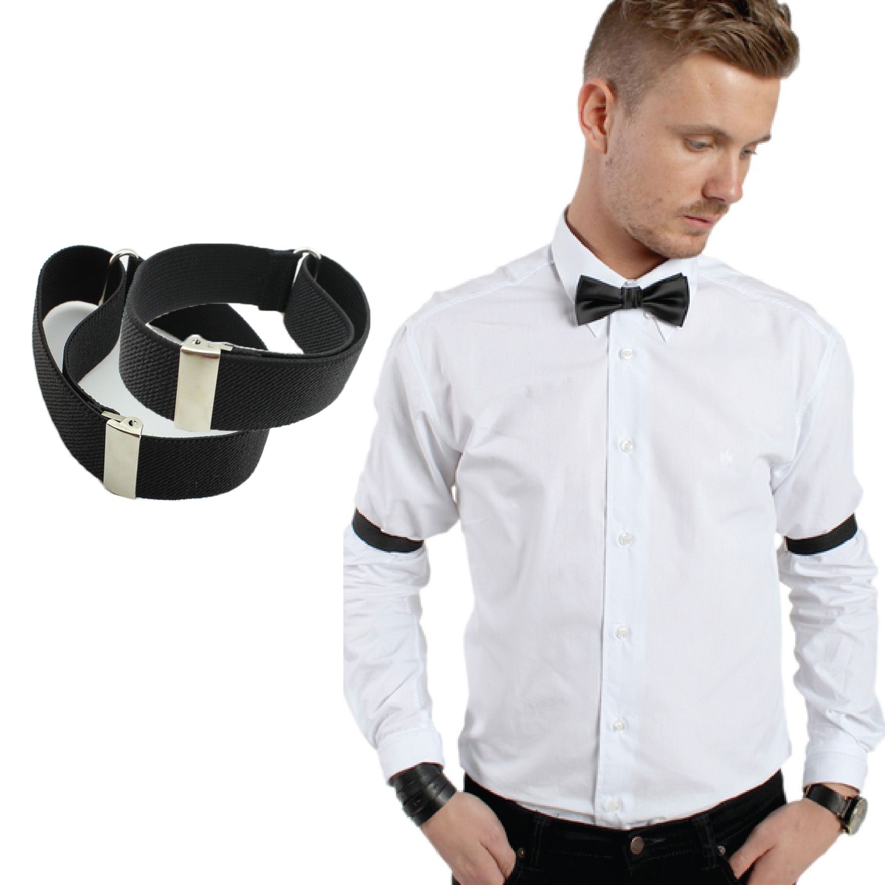 2016 Men Shirt Sleeve Holder Adjustable Armband Elasticated Wedding