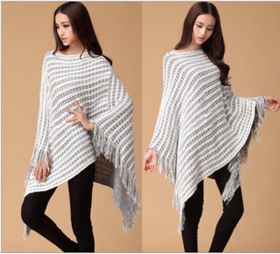 All matched solid knit ponchos Leisure Cardigan Knitting Coat lady Batwing Cape Poncho shawl wraps Cardigan Sweater #3609