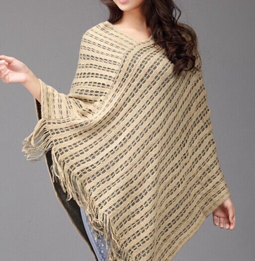 All matched solid knit ponchos Leisure Cardigan Knitting Coat lady Batwing Cape Poncho shawl wraps Cardigan Sweater #3609