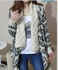 2015 Vinterutveckling Jacquard Knit Stale Cardigan Knitting Coat Lady Coat Cape Poncho Sjal Wraps tröja # 3613