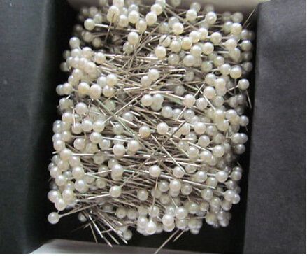 700pcs 1 1/2" White Round 3mm Pearl Head Pins Corsage or Crafts