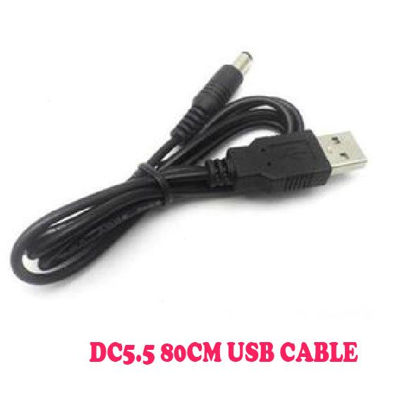 1000 sztuk / partia Kabel ładowania zasilania USB 5.5mm * 2,1mm USB do DC 5.5 * 2.1mm Gniazdo kabla zasilającego
