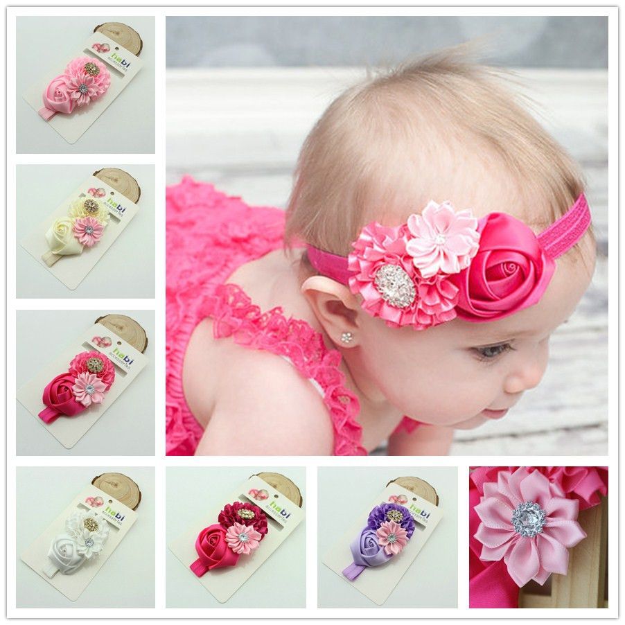 

The new foreign trade children's hair accessories headband baby headband baby roses in Europe and America, Multi-color