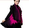 NOUVEAU Gradient couleur lapin fourrure jacquard Cape Poncho gilet Cardigan Tricot dame châle étole wraps Pull #3617