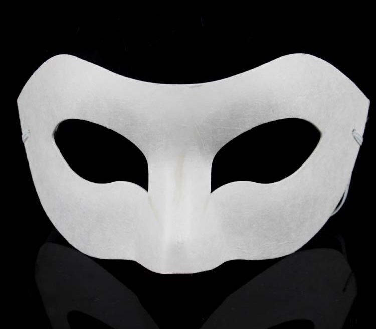 Vit halvansiktsmask Halloween blankt papper Zorro Mask DIY Hip-Hop mask Handmålade masker streetdans 10st