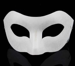 White Half Face Mask Halloween blank paper Zorro Mask DIY Hip-Hop mask Hand-painted masks street dancing 10pcs/lot