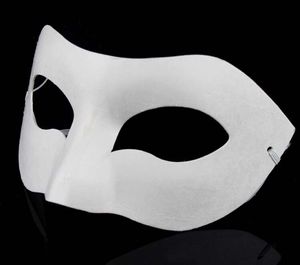 Weiße Halbgesichtsmaske Halloween leeres Papier Zorro-Maske DIY Hip-Hop-Maske Handbemalte Masken Straßentanz 20 Stück / Los