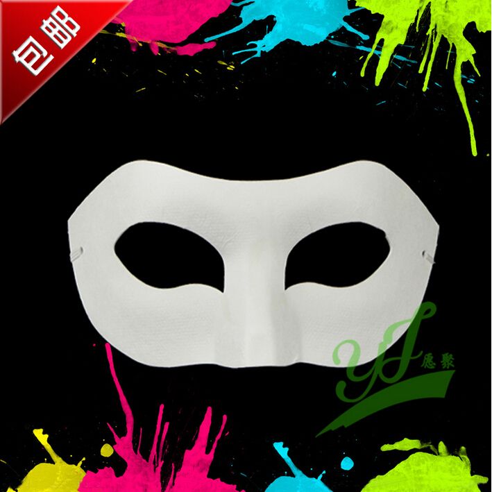 Beyaz Yarım Yüz Maskesi Cadılar Bayramı Boş Kağıt Zorro Maskesi DIY Hip-Hop Maske El boyaması Maskeler Sokak Dans 