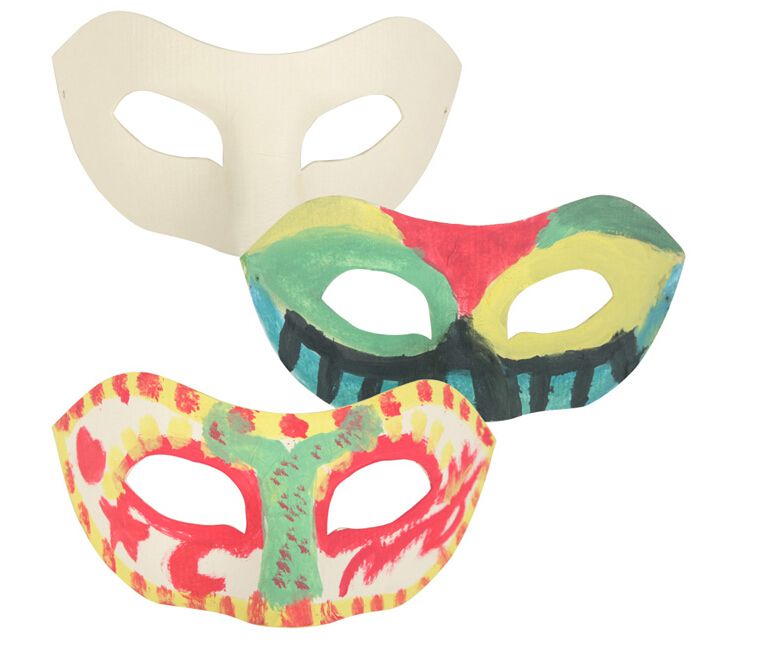 Maschera mezza faccia bianca Carta bianca di Halloween Maschera Zorro Maschera hip-hop fai-da-te Maschere dipinte a mano danza di strada 10 pezzi / lotto