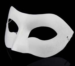 White Half Face Mask Halloween blank paper Zorro Mask DIY Hip-Hop mask Hand-painted masks street dancing Christmas gifts 120pcs/lot