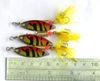 100pcs 2014 new Fishing lure treble hook metal spoon 6g with Yellow Feather Trolling Laser Spoon Fishing Lures