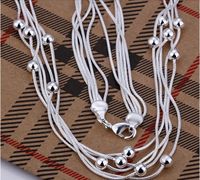 Wholesale X9222 silver pearl choker necklace Sterling silver fashion jewelry