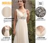 Snygg V-Neck A-Line Beading Zipper eller Lace-Up Back Golv Längd Prom Dress / Bridesmaid Dress