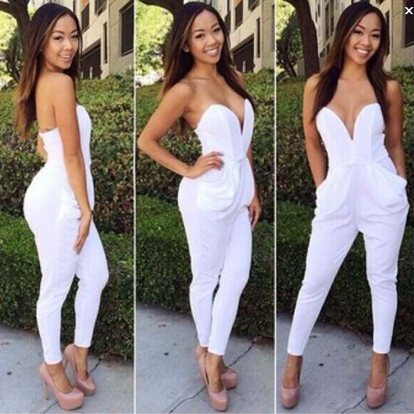 strapless one piece jumpsuit
