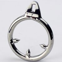 Male Chastity Device Cock Cages Additional Ring Stainless Steel Three Stab Anti Erection Anti-Shedding NEW ARRIVED