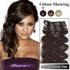 Oxetthårförlängningar Grad 5A 15 tum 24 tum 7 st. Uppsättningsklipp inon 100 Remy Human Hair Extensions Full Head Dark Brown 2 Color1564595