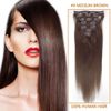 Oxetthårförlängningar Grad 5A 15 tum 24 tum 7 st. Uppsättningsklipp inon 100 Remy Human Hair Extensions Full Head Dark Brown 2 Color1564595