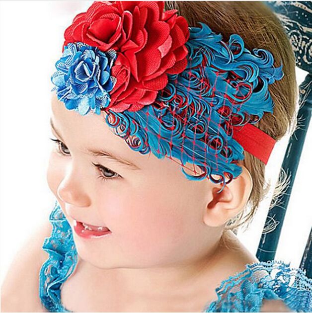 カラフルな赤ちゃんの羽の花ダイヤモンドのヘッドバンドの帽子新生児幼児ガールズ羽毛帯のヘッドウェアヘアバンド写真Prop