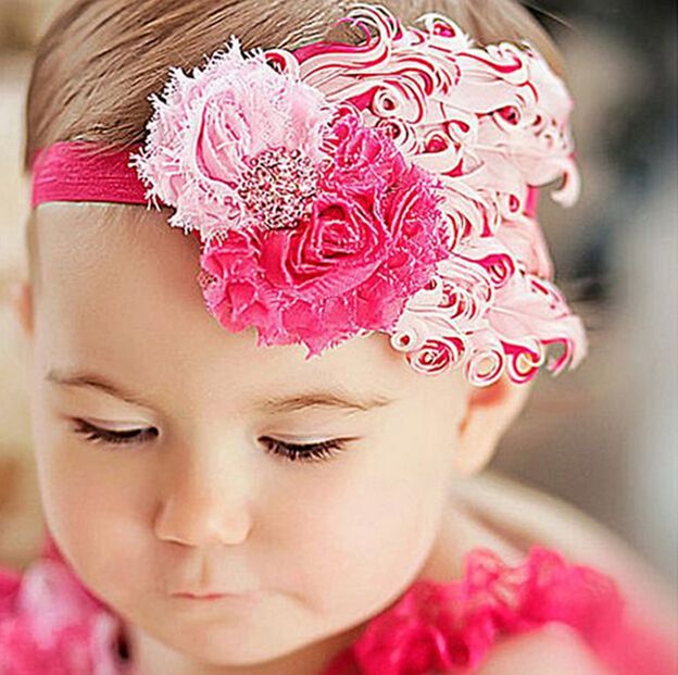 Tüy Fascinator Kafa Bandı Saç Klip Bebek Yürüyor Çocuk Kız Hairband Fotoğraf Prop Bebek Headbands Tüyler en Bebek hediyeleri ile