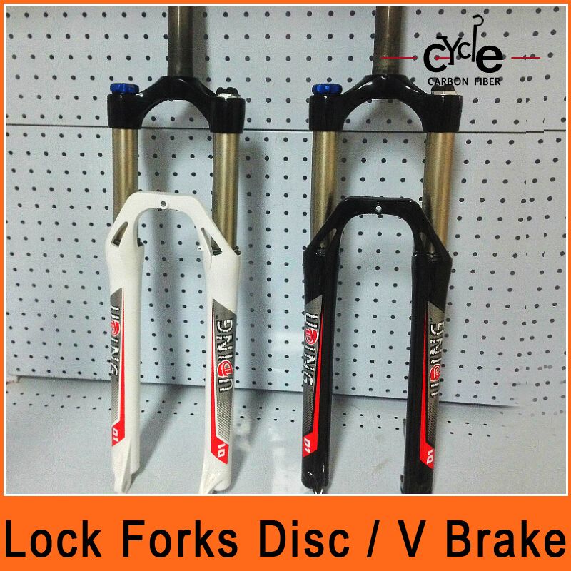 2020 Uding MTB Avoid Shock Aluminum Hydraulic Lock Forks 100MM White / Black Bike Forks Disc V