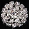 20st 20mm runda silver rhinestones knappar flatback kristall dekorativ knapp för barn huvudband barn hår tillbehör pZ010