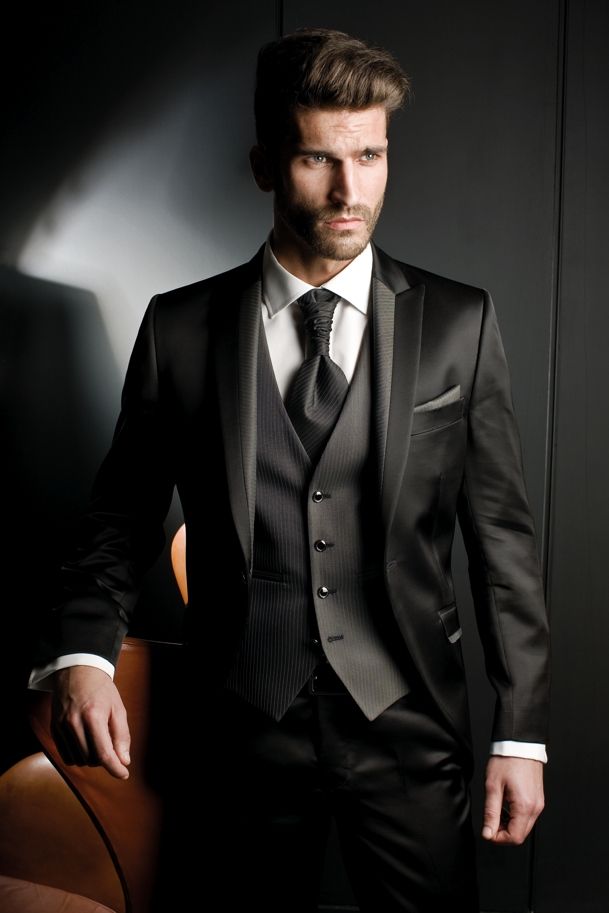 2015 Custom Made Groom Tuxedos Black Formal Suits Wedding Suits ...