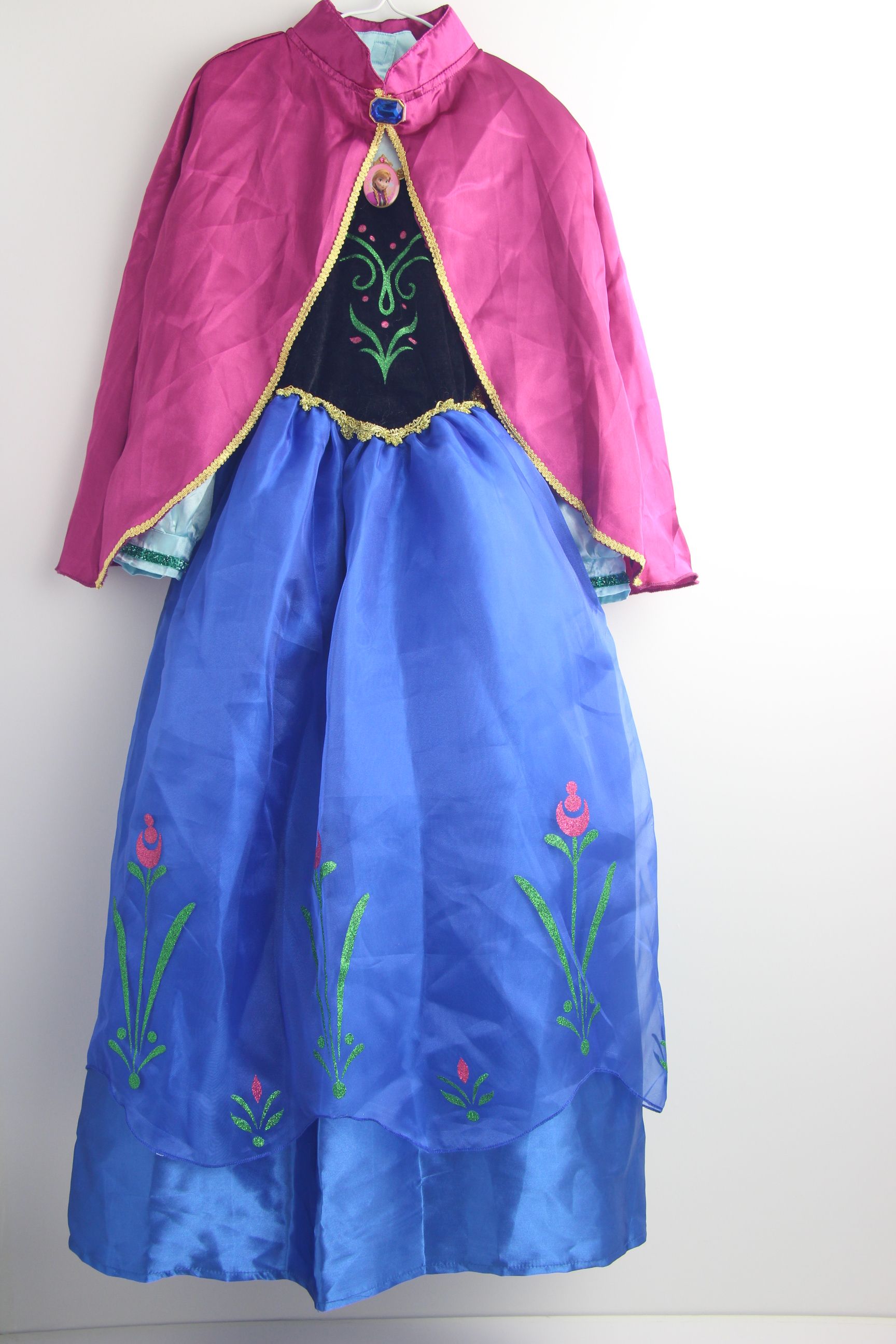 New Baby Girl Frozen Anna Costume Dress ,2014 Anna Dress + Cape, Girls