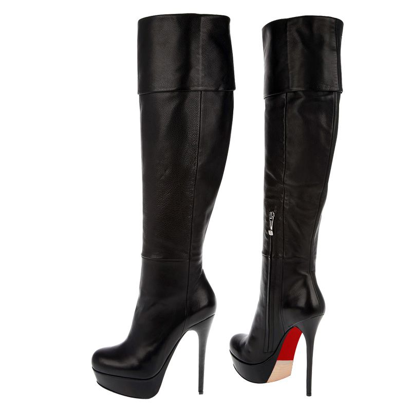 thigh high leather boots platform