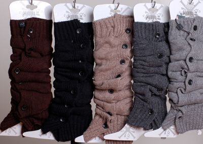 Mode bouton vers le bas laine fourrure de lapin arcylic Jambières tricotées Crochet Guêtres Botte Poignets Bas Chaussettes Couvre-bottes Leggings Tight # 3646