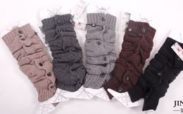 Fashion button down wool rabbit fur arcylic Knitted Leg Warmers Crochet Gaiters Boot Cuffs Stocking Socks Boot Covers Leggings Tight #3646