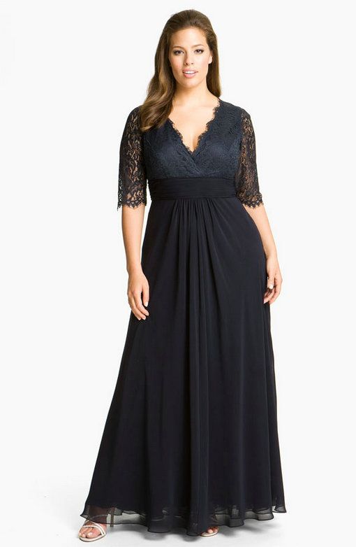 black lace mother of the bride gown