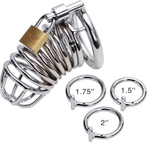 Aço inoxidável Male Chastity Devices pica gaiola Penis anel de trava virgindade Belt Bondage Fetish SM adultos jogo do sexo Brinquedos produtos