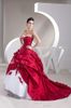 Hot Selling New Fashion Trends i Mode World Color Sweetheart Applique 2014 Röda och vita bröllopsklänningar Snabb leverans