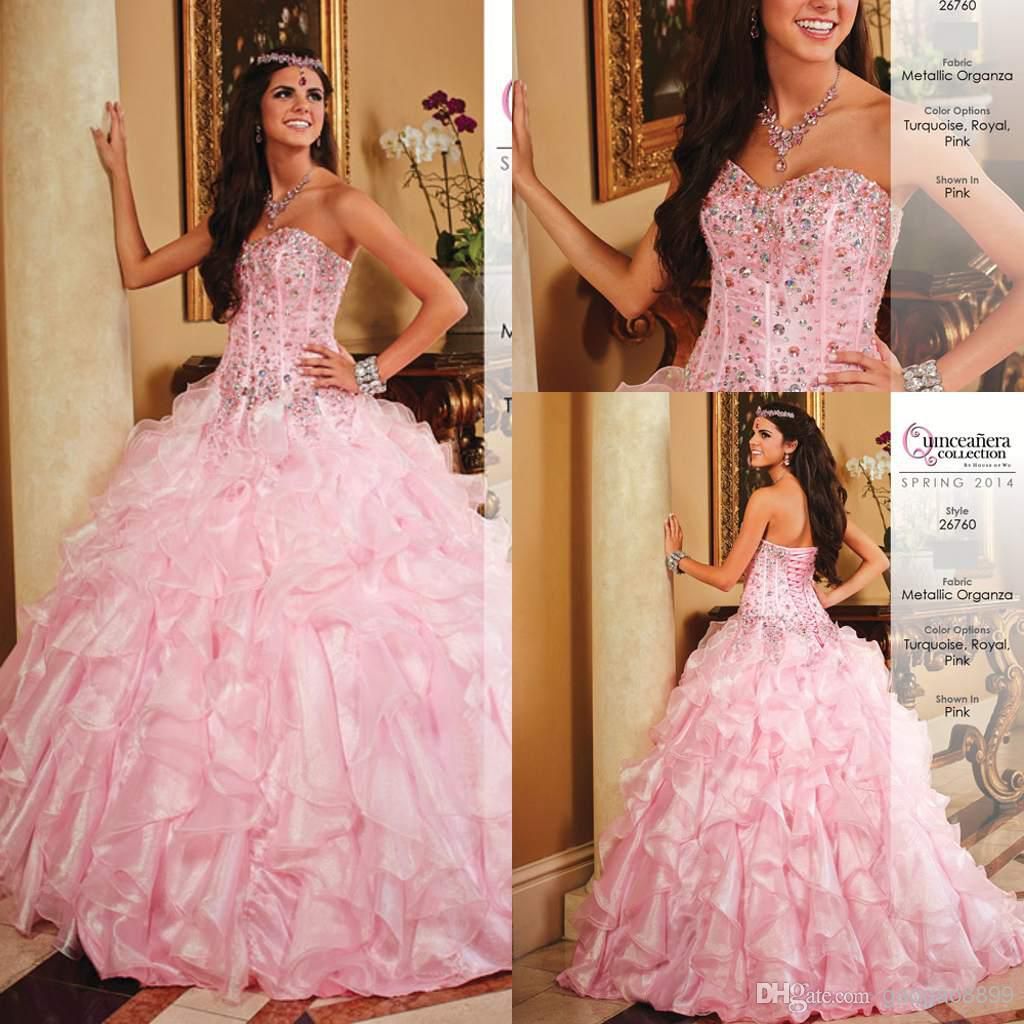 Masquerade Ball Gown Luxury Crystals Princess Puffy Quinceanera Dresses ...