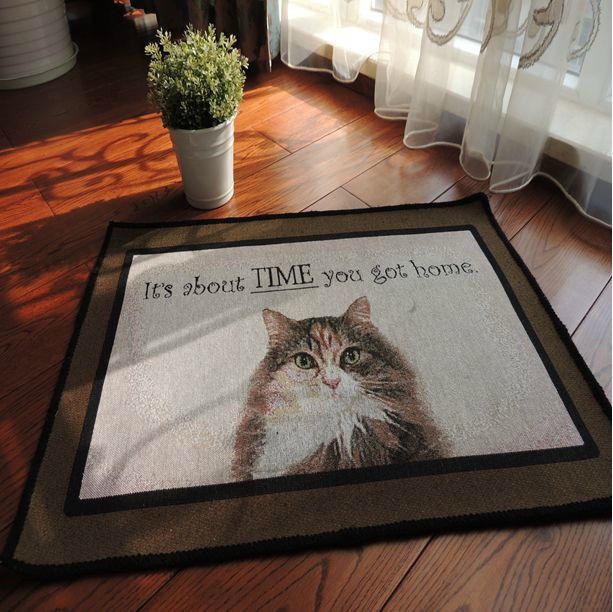 Compre Alfombra De Gato De Dibujos Animados Lindo Material De Algodón