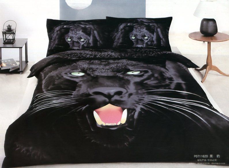 3d Black Panther Leopard Print Bedding Comforter Set King Queen