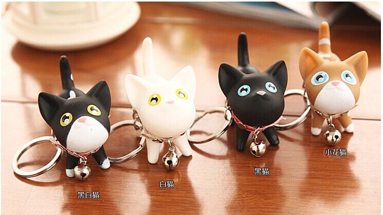 New Cute Meow Cat Doll Key Chain PU Lovers Styles Souvenirs Wedding Keychains Fashion Gift Key Ring lot9922654